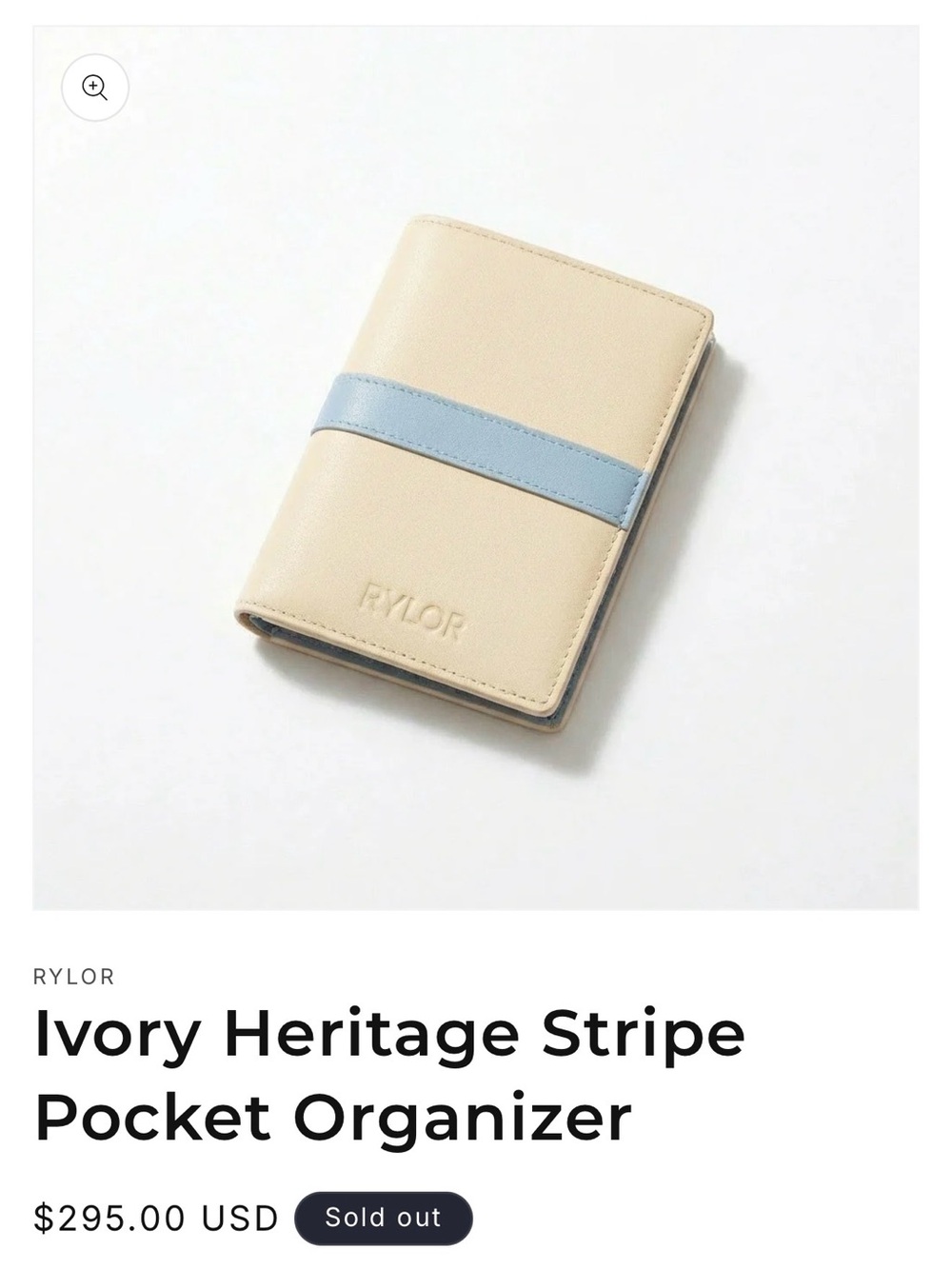 Ivory Heritage Stripe Pocket Organizer